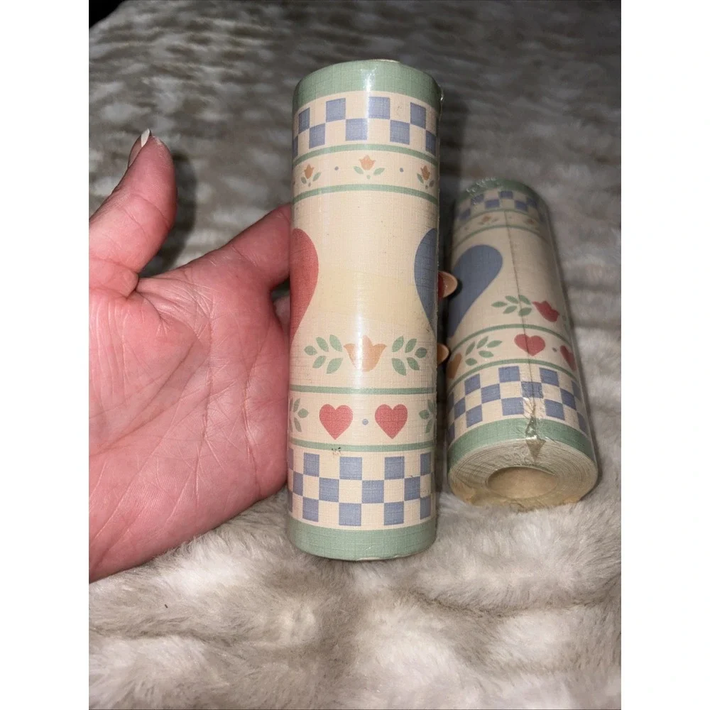 2 Rolls Vintage Coloroll Wallpaper borders Cottagecore Heart Delight Collection